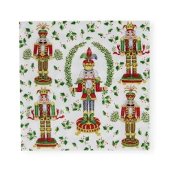 Caspari Christmas Napkins|Paper Cocktail Napkins|Nutcracker Christmas Cocktail Napkins - 20 Per Package