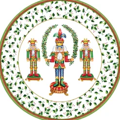 Caspari Christmas Placemats & Coasters|Paper Placemats|Nutcracker Christmas Round Paper Placemats - 12 Per Package