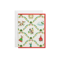 Caspari Christmas And Holiday Cards|Boxed Holiday Cards|On The Twelfth Day Petite Boxed Christmas Cards - includes 15 cards & envelopes
