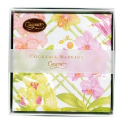 Caspari Boxed Cocktail Napkins|Orchid Conservatory Boxed Cocktail Napkins - 40 Per Box