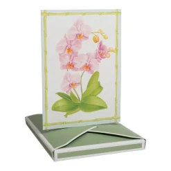 Caspari Note Cards|Orchid Conservatory Boxed Note Cards - 8 Note Cards & 8 Envelopes