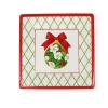 Caspari Christmas Plates|Paper Dinner Plates|Ornament and Trellis Paper Dinner Plates - 8 Per Package