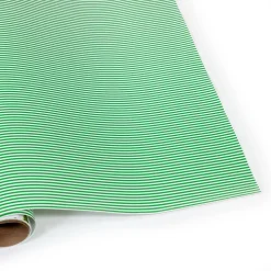 Caspari Christmas Wrapping Paper|Wrapping Paper|Oxford Stripe Green Gift Wrap - One 30" x 8' Roll