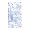 Caspari Kitchen Essentials|Cloth & Linen Napkins|Pagoda Toile Cotton Dinner Napkins in Blue & White - Set of 4