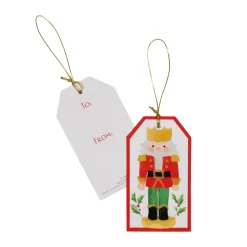 Caspari Christmas Gift Tags & Labels|Painted Nutcracker Hang Tags - includes 4 Hang Tags