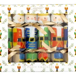 Caspari Christmas Crackers|Celebration Crackers|Painted Nutcrackers Celebration Crackers - includes 12 Celebration Crackers
