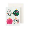 Caspari Gift Tags & Enclosure Cards|Painted Ornaments Gift Enclosure Cards - 4 Mini Cards & 4 Envelopes