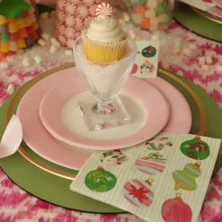 Caspari Christmas Napkins|Paper Luncheon Napkins|Painted Ornaments Paper Luncheon Napkins - 20 Per Package