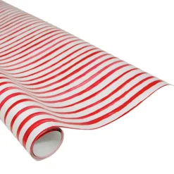 Caspari Christmas Wrapping Paper|Wrapping Paper|Painterly Stripe Red & White Gift Wrap - One 30" X 8' Roll