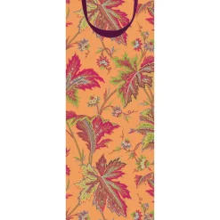 Caspari Gift & Bottle Bags|Paisley Leaves Coral Gift Bags - includes 1 Gift Bags