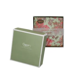 Caspari Boxed Cocktail Napkins|Paisley Leaves Sage Green Boxed Cocktail Napkins - includes 12 Boxed Cocktail Napkins
