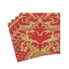 Caspari Christmas Napkins|Paper Cocktail Napkins|Palazzo Paper Cocktail Napkins in Red - 20 Per Package