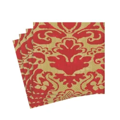 Caspari Christmas Napkins|Paper Cocktail Napkins|Palazzo Paper Cocktail Napkins in Red - 20 Per Package