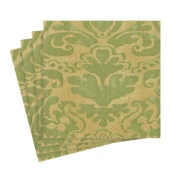 Caspari Christmas Napkins|Paper Luncheon Napkins|Palazzo Paper Luncheon Napkins in Moss Green - 20 Per Package