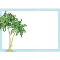 Caspari Gift Tags & Enclosure Cards|Palm Trees Self-Adhesive Labels - 12 Per Package