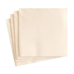 Caspari Christmas Napkins|Paper Linen Solid Cocktail Napkins in Ivory - 15 Per Package