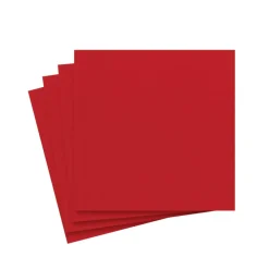 Caspari Christmas Napkins|Graduation Celebration|Paper Linen Solid Cocktail Napkins in Red - 15 Per Package