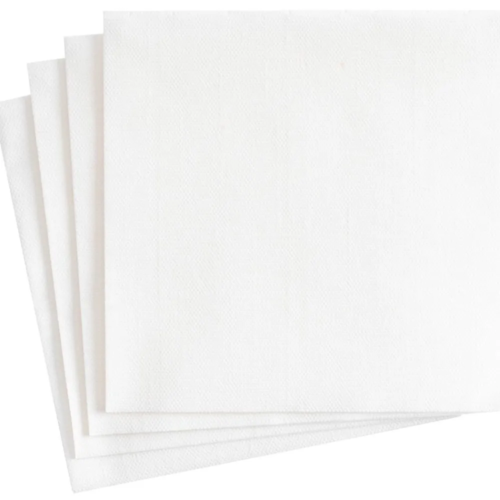 Caspari Graduation Celebration|Bridal Shower|Paper Linen Solid Dinner Napkins in White - 12 Per Package