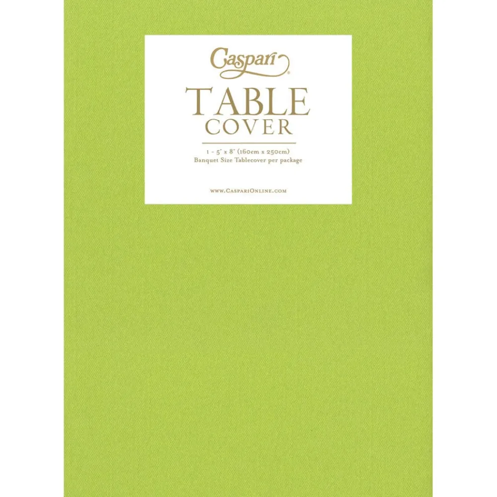 Caspari Bridal Shower|Table Linens|Paper Linen Solid Table Cover in Lime Green - 1 Each
