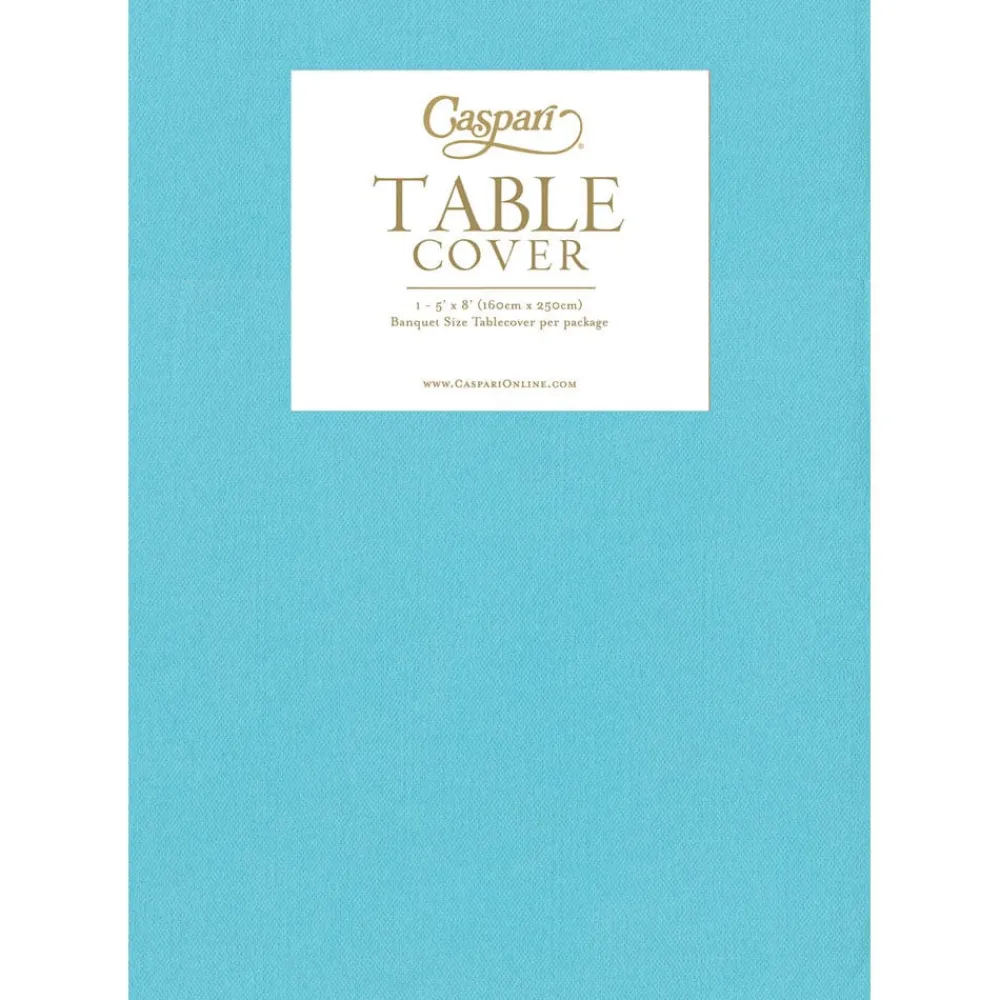 Caspari Bridal Shower|Table Linens|Paper Linen Solid Table Cover in Robin's Egg - 1 Each