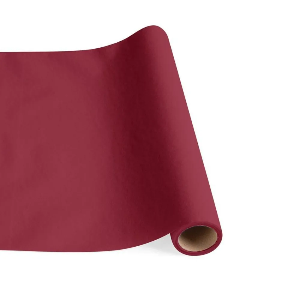Caspari Graduation Celebration|Bridal Shower|Paper Linen Solid Table Runner in Cranberry - 1 Each