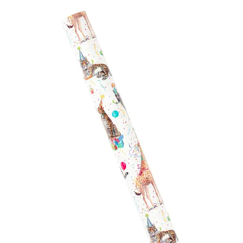 Caspari Birthday|Wrapping Paper|Party Animals Gift Wrapping Paper - 30" x 8' Roll