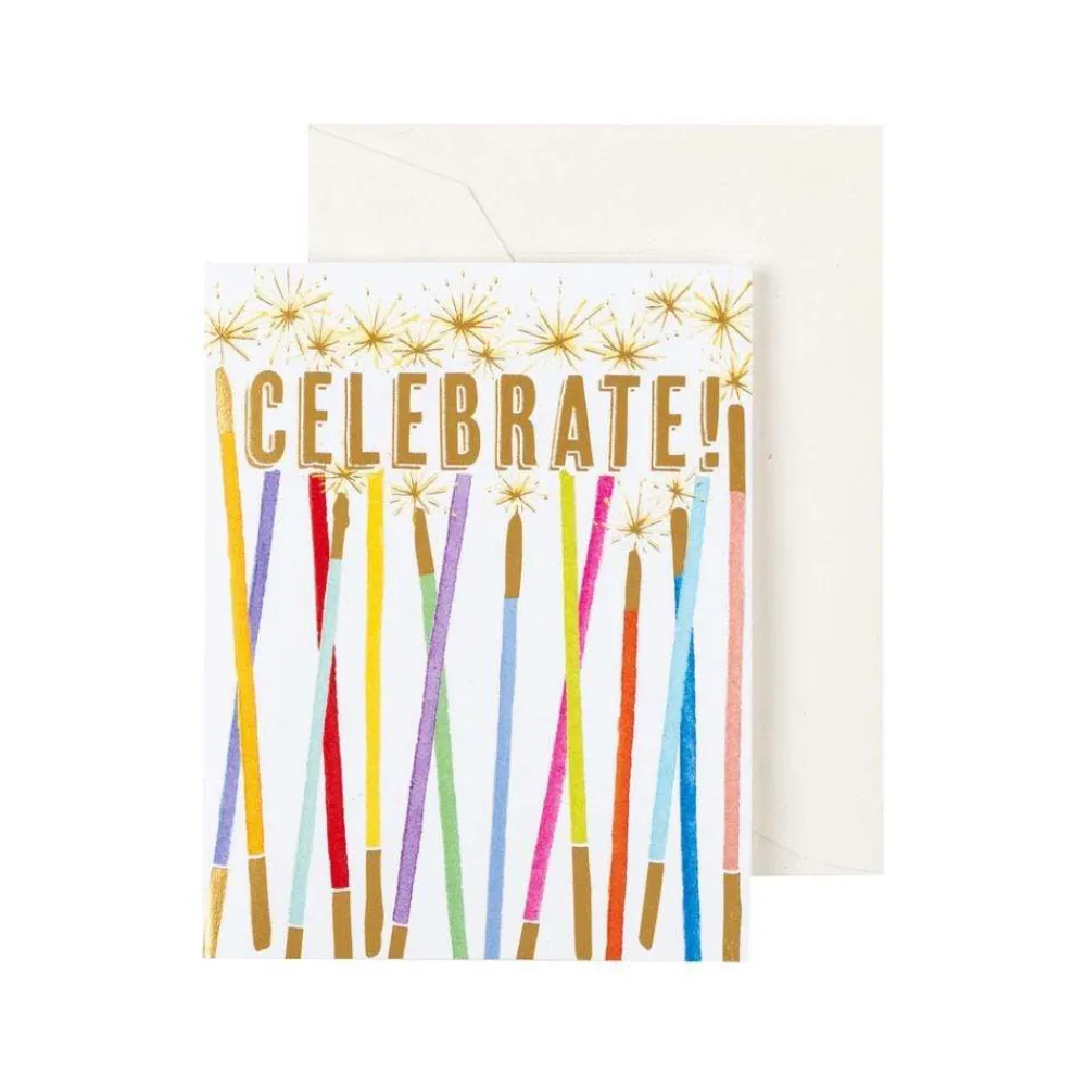Caspari Gift Tags & Enclosure Cards|Party Candles Gift Enclosure Cards - 4 Mini Cards & 4 Envelopes