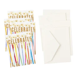 Caspari Gift Tags & Enclosure Cards|Party Candles Gift Enclosure Cards - 4 Mini Cards & 4 Envelopes