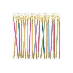 Caspari Birthday|Paper Cocktail Napkins|Party Candles Paper Cocktail Napkins - 20 Per Package
