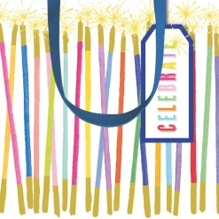 Caspari Birthday|Gift & Bottle Bags|Party Candles Small Square Gift Bag - 1 Each