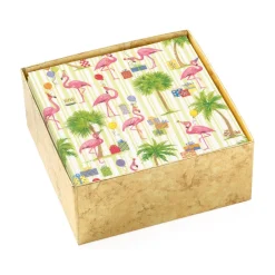 Caspari Boxed Cocktail Napkins|Party Flamingos Boxed Paper Cocktail Napkins - 40 Per Box