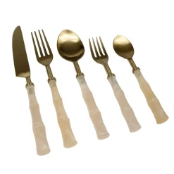 Caspari Engagement Party|New Year'S|Pearl Bamboo Handle 5 Piece Flatware