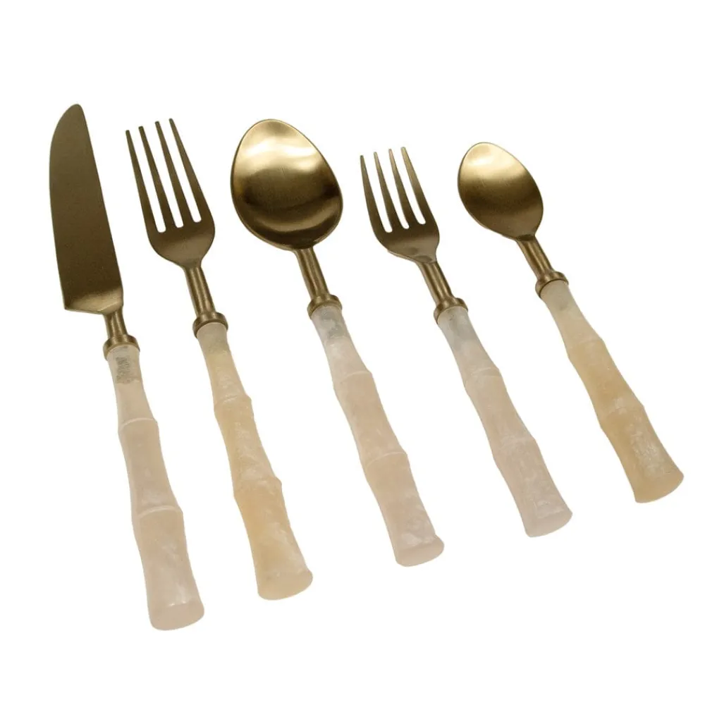 Caspari Engagement Party|New Year'S|Pearl Bamboo Handle 5 Piece Flatware