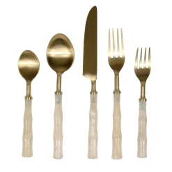 Caspari Engagement Party|New Year'S|Pearl Bamboo Handle 5 Piece Flatware