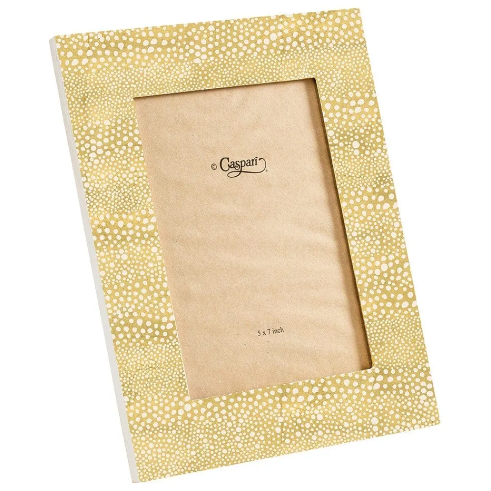Caspari Lacquerware|Graduation Celebration|Pebble Lacquer 5" x 7" Picture Frame in Gold - 1 Each