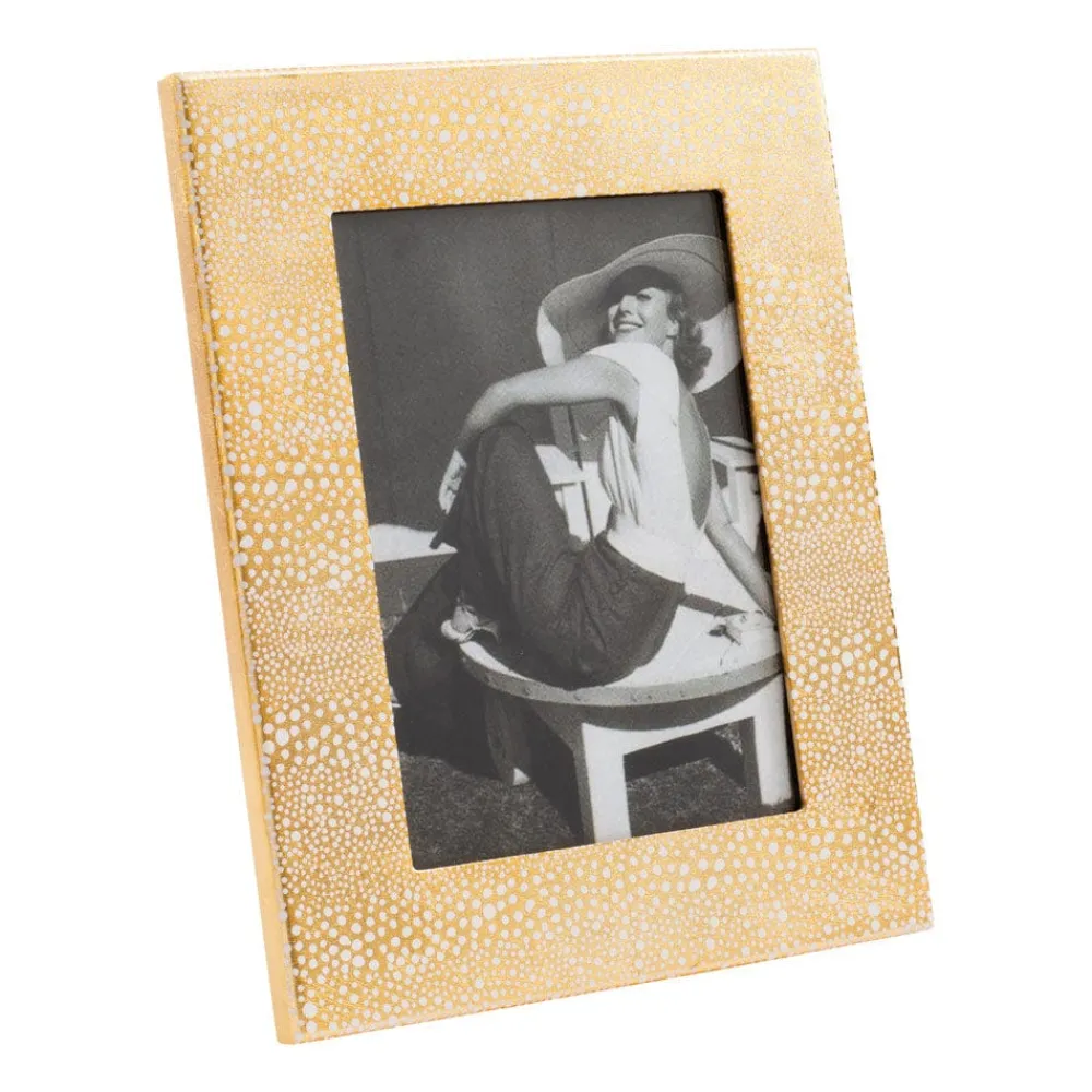 Caspari Lacquerware|Graduation Celebration|Pebble Lacquer 5" x 7" Picture Frame in Gold - 1 Each