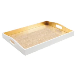Caspari Lacquerware|Tailgates|Pebble Lacquer Large Rectangle Tray in Gold - 1 Each
