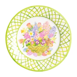 Caspari Easter|Paper Salad And Dessert Plates|Peek-A-Boo Bunny Salad & Dessert Plates - 8 Per Package