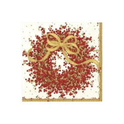 Caspari Christmas Napkins|Paper Cocktail Napkins|Pepperberry Paper Cocktail Napkins - 20 Per Package
