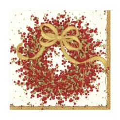 Caspari Christmas Napkins|Paper Luncheon Napkins|Pepperberry Paper Luncheon Napkins - 20 Per Package