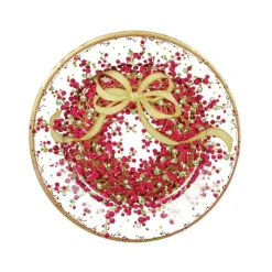 Caspari Christmas Plates|Paper Salad And Dessert Plates|Pepperberry Paper Salad & Dessert Plates - 8 Per Package
