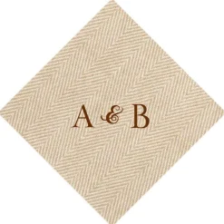 Personalization by Caspari Thanksgiving|Personalized Double Initial Jute Cocktail Napkins