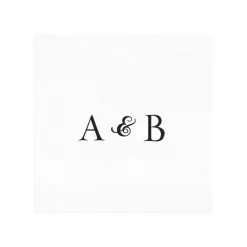 Personalization by Caspari Bridal Shower|Personalized Double Initial Paper Linen Cocktail Napkins