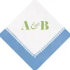 Personalization by Caspari Bridal Shower|Personalized Double Initial Linen Border Cocktail Napkins