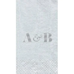 Personalization by Caspari Engagement Party|Personalized Double Initial Moiré Guest Towel Napkins