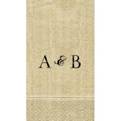 Personalization by Caspari Engagement Party|Personalized Double Initial Moiré Guest Towel Napkins