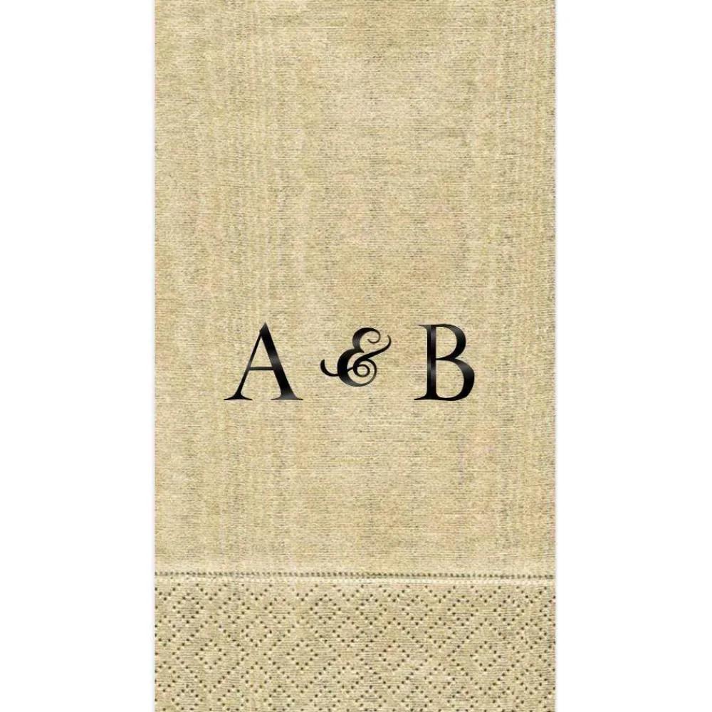 Personalization by Caspari Engagement Party|Personalized Double Initial Moiré Guest Towel Napkins