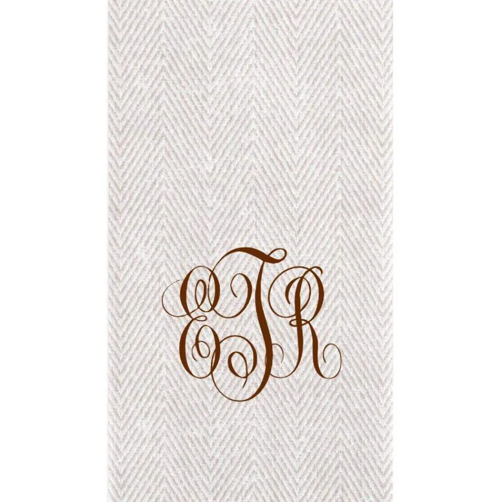 Personalization by Caspari Mother'S Day|Thanksgiving|Personalized Monogram Jute Guest Towel Napkins