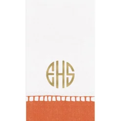 Personalization by Caspari Graduation Celebration|Mother'S Day|Personalized Monogram Linen Border Guest Towel Napkins