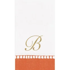 Personalization by Caspari Graduation Celebration|Mother'S Day|Personalized Single Initial Linen Border Guest Towel Napkins